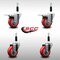 Service Caster 3.5'' SS Red Poly Swivel 7/8'' Expanding Stem Caster Set 2 Total Lock Brakes, 4PK SCC-SSEXTTL20S3514-PPUB-RED-2-S-2-78 - alternate 2